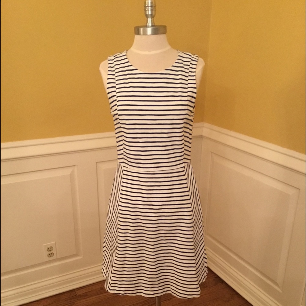 J. Crew Blue/White Striped Dress